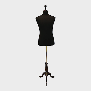 Male Black French Dress Form | Black Pinnable Male French Dress ...