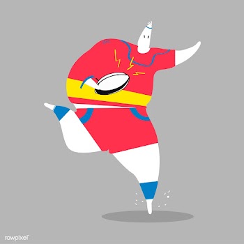 Male character playing rugby illustration | Free stock vector - 456597