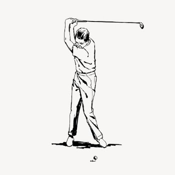 Male golfer clipart, vintage sport | Free Vector - rawpixel