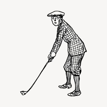 Male golfer clipart, vintage sport | Free Vector - rawpixel