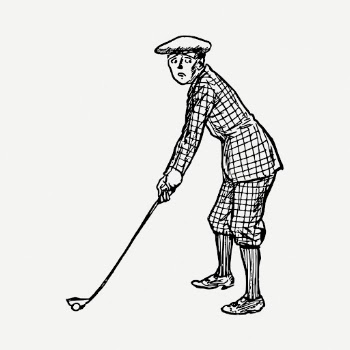 Male golfer drawing, sport vintage | Free PSD - rawpixel