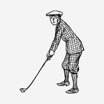 Male golfer drawing, vintage sport | Free Photo - rawpixel