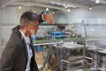Male manager supervising factory floor