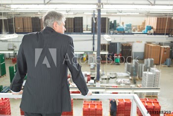 Male manager supervising factory floor