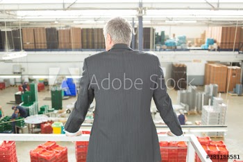 Male manager supervising factory floor