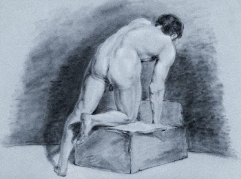 Male nude (ca. 1720&ndash;1792) drawing in… | Free public domain illustration