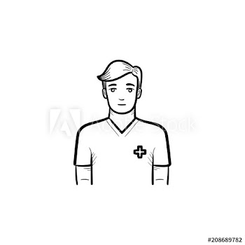Male nurse hand drawn outline doodle icon