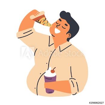 Male obesity problem concept flat vector illustration