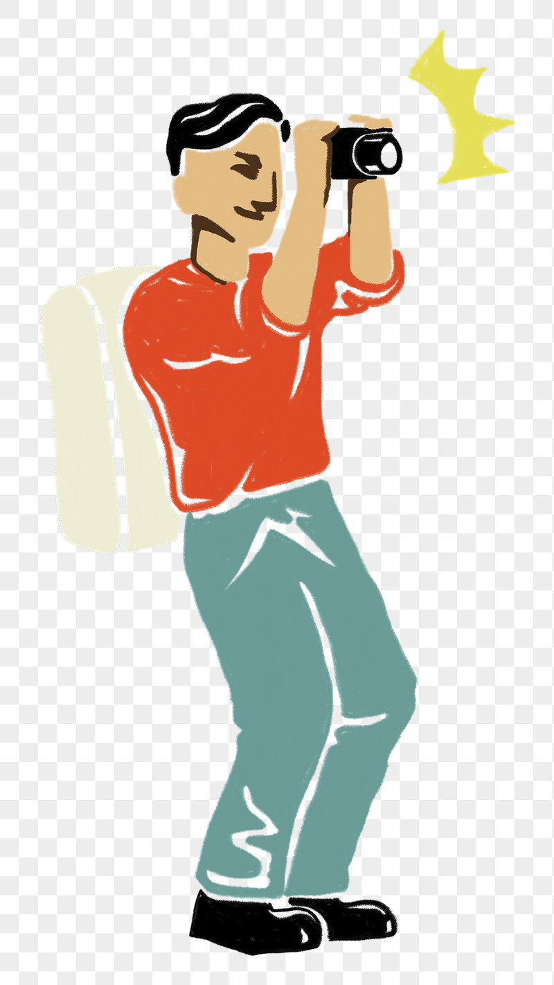 Male photographer tourist png sticker, | Free PNG Illustration - rawpixel