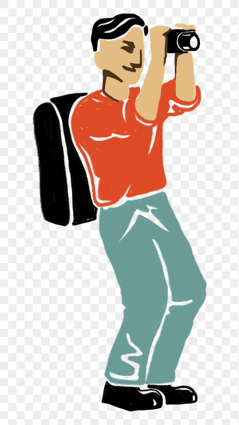 Male photographer tourist png sticker, | Free PNG Illustration - rawpixel