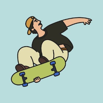 Male skateboarder clipart, sport cute | Free Vector Illustration - rawpixel