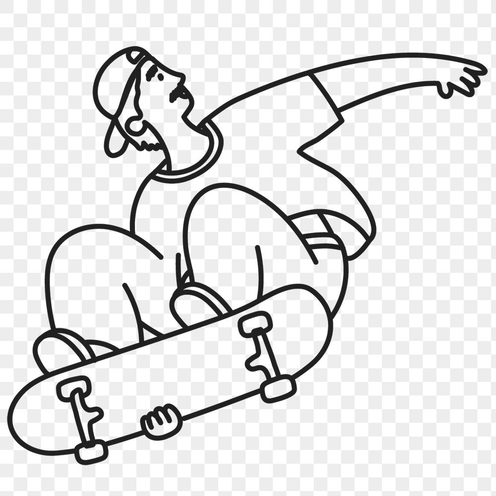 Male skateboarder png sticker, sport | Free PNG Illustration - rawpixel