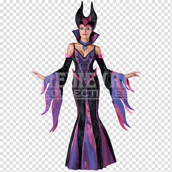 Maleficent Costume party Halloween costume Dress, sorceress transparent background PNG clipart