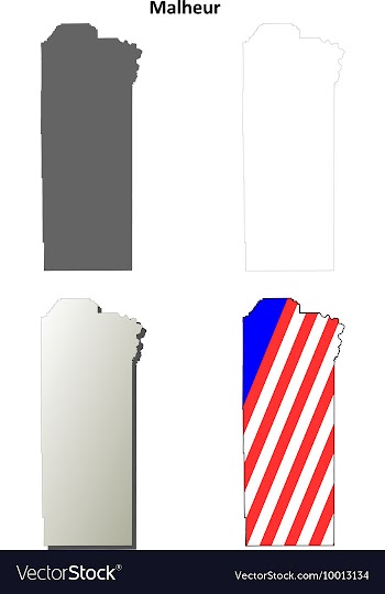 Malheur Map Icon Set vector image