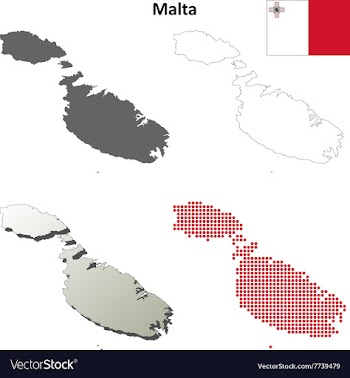 Malta outline map set vector image