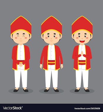 maluku indonesia character with various expression