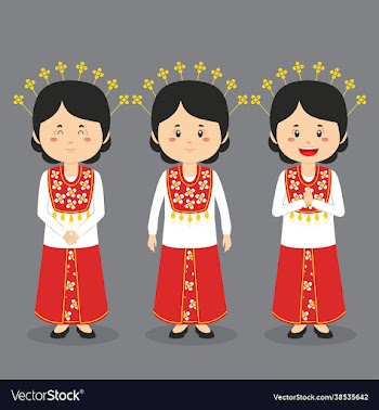 maluku indonesia character with various expression