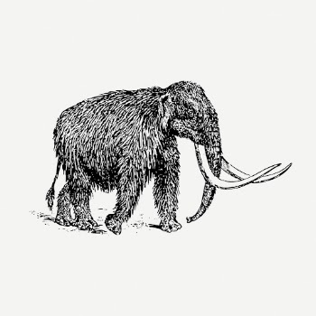 Mammoth drawing clipart, extinct animal | Free PSD - rawpixel