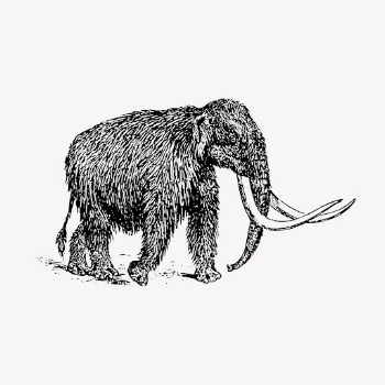 Mammoth hand drawn clipart, extinct | Free Vector Illustration - rawpixel