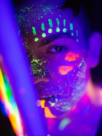 Man's Face With Face Paint