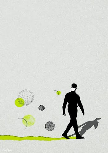 Man's silhouette wearing a mask with coronavirus contaminated back.. | Free  illustration - 2321556