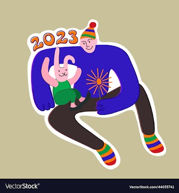 man and rabbit sitting together happy new year