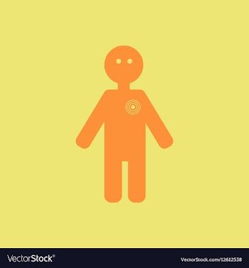 Man and target on heart various symptoms of vector image