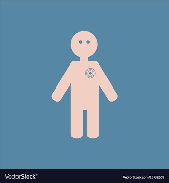 Man and target on heart various symptoms of vector image