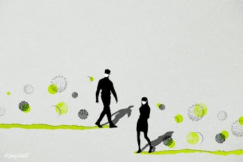 Man and woman's silhouette wearing masks with coronavirus contamin.. | Free  illustration - 2321381