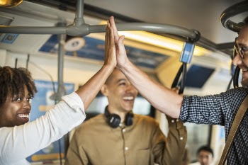 Man and Woman Doing Hi-five !