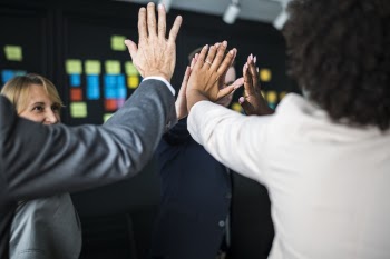 Man and Woman Doing High Five
