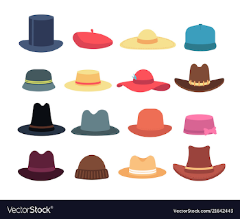 Man and woman hats cartoon hat and cap headdress Vector Image