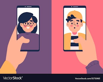 man and woman having video call
