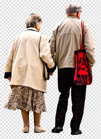 Man and woman holding hands, Architecture Rendering Old age, old people transparent background PNG clipart