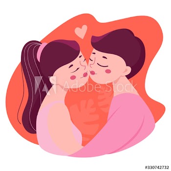 Man and woman hug each other