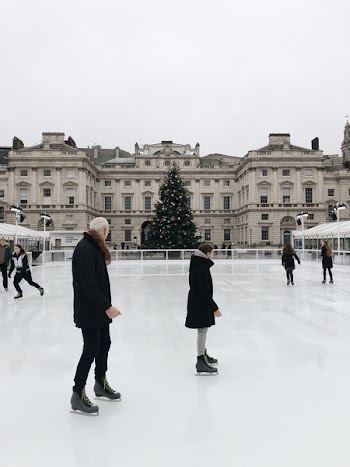 Man and Woman Ice Skating