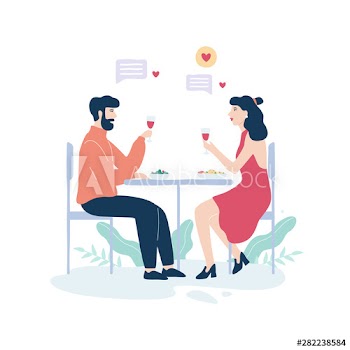 Man and woman in restaurant on the romantic date