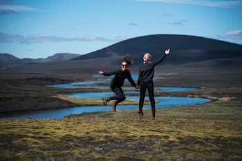 Man And Woman Jumping