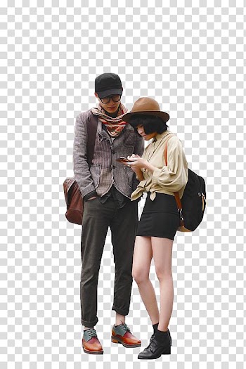 Man and woman looking at smartphone graphic, Landscape architecture Architectural drawing People Art, old people transparent background PNG clipart