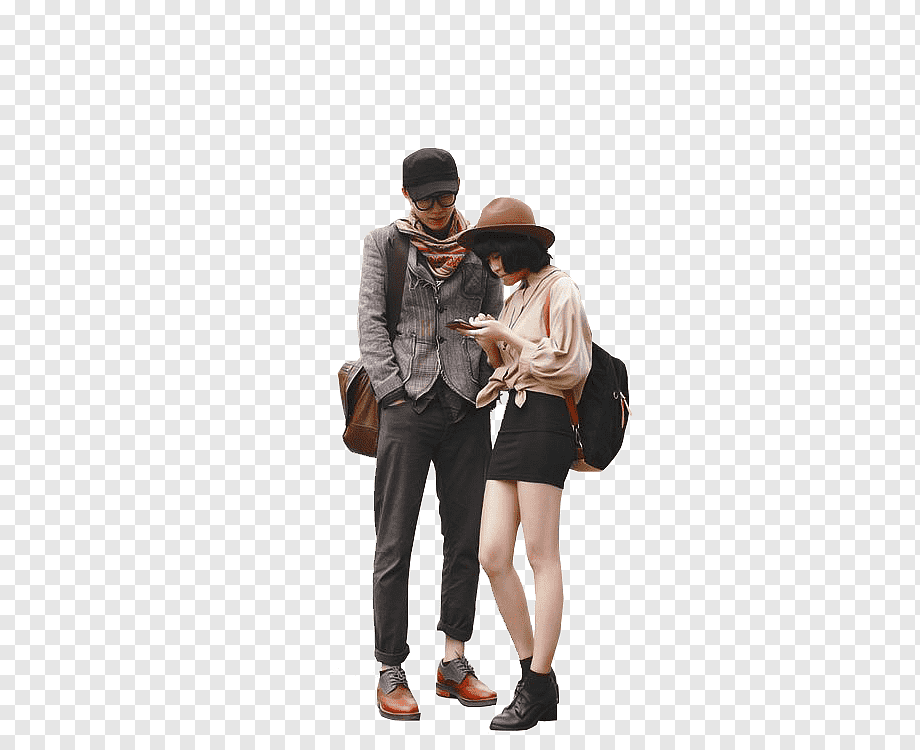 man and woman looking at smartphone graphic, Landscape architecture Architectural drawing People Art, old people, tshirt, people, shoe png