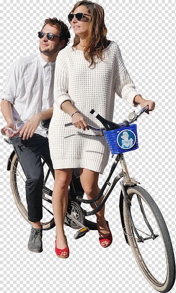 Man and woman on bicycle, Rendering , People Free transparent background PNG clipart