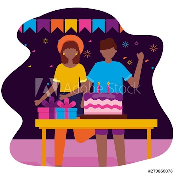 man and woman party cake birthday celebration