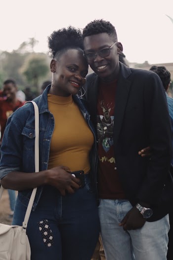 Man and woman posing for a photo