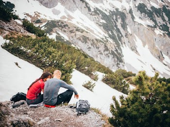 Man and woman sitting