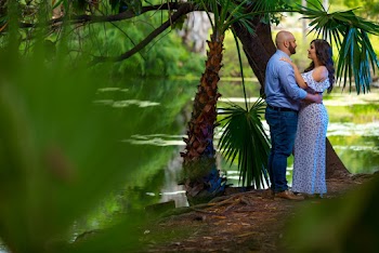 Man And Woman Standing Beside Green Palm Tree