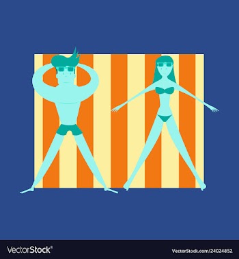 Man and women sunbathing in the sun excessive vector image