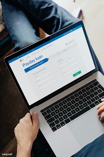 Man applying for a loan application on a laptop mockup during a corona.. | Free  psd mockup - 2313440