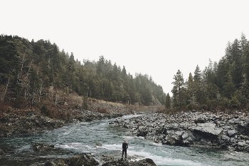 Man at river border collage | Free PSD - rawpixel
