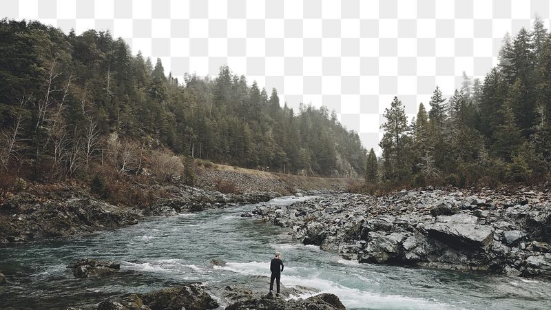 Man at river png border | Free PNG - rawpixel