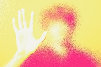 Man behinds blurred glass in double color… | Free stock illustration | High Resolution graphic